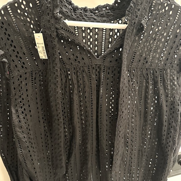 Madewell new black long sleeve eyelet top - Picture 4 of 5